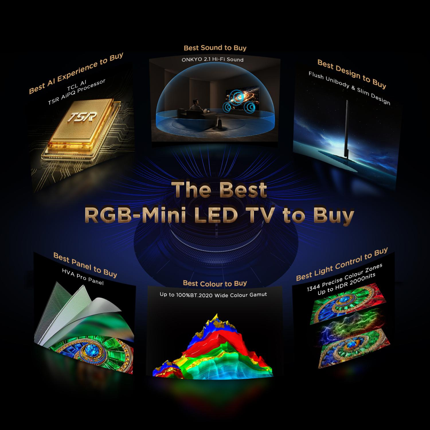 TCL 65RM7L-UK 65" 4K Ultra HD RGB MINI LED Google TV - Black full image