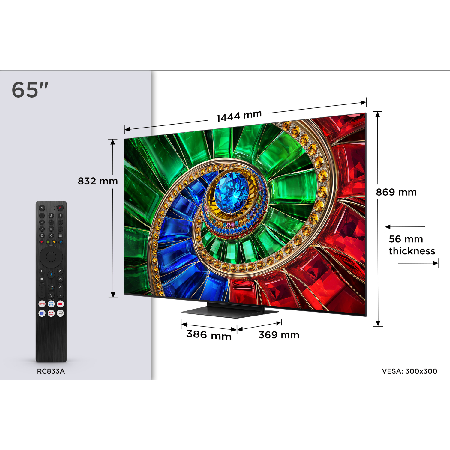 TCL 65RM7L-UK 65" 4K Ultra HD RGB MINI LED Google TV - Black full image