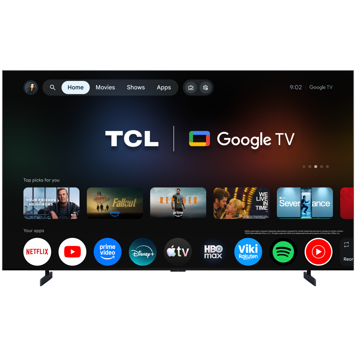 TCL 98A400M-UK 98" QD-MINI LED TV - Black full image