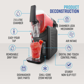 Tower T19058 2.6l Frozen Drink Slushi Maker - Black - 1