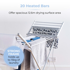 Tower T25003 Heated Winged Airer with Cover - Silver - 5