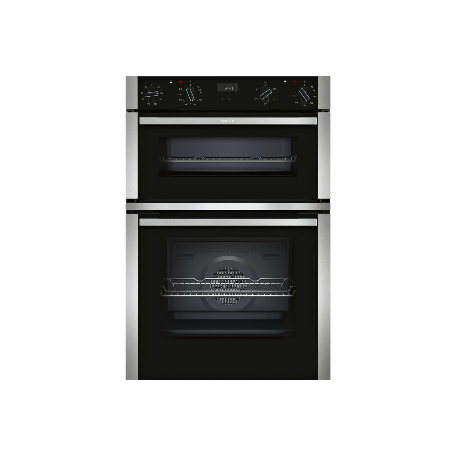 Neff U1ACE2HN0B 59.4cm Built In Electric CircoTherm Double Oven - BLACK/STEEL - 5