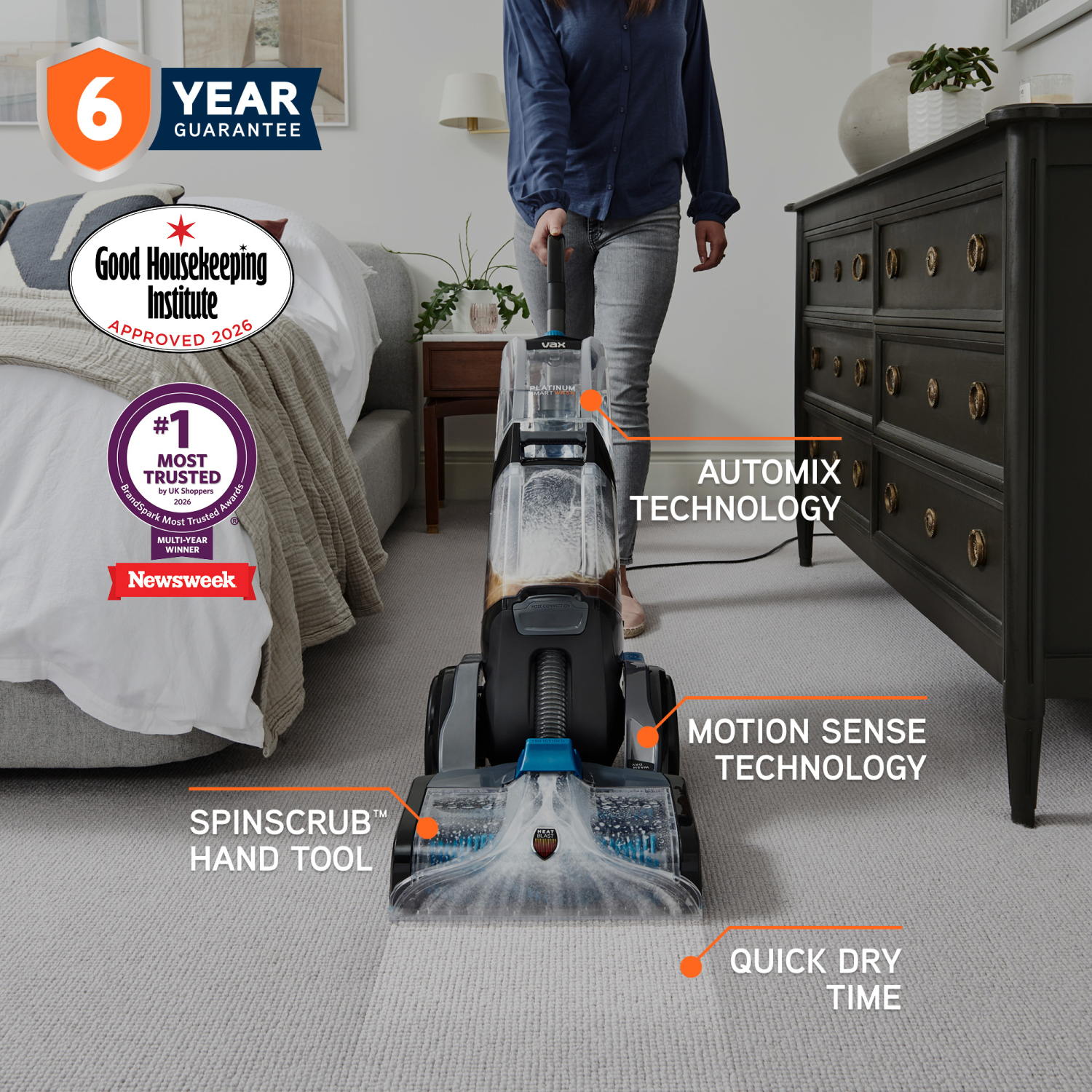 VAX CDCW-SWXS Platinum SmartWash - Charcoal & Blue full image