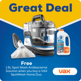 Vax CDSW-MPXPKIT SpotWash Home Duo Carpet Washer with extra 1.5L SpotWash Spot Cleaning Antibacterial Solution &ndash; Blue