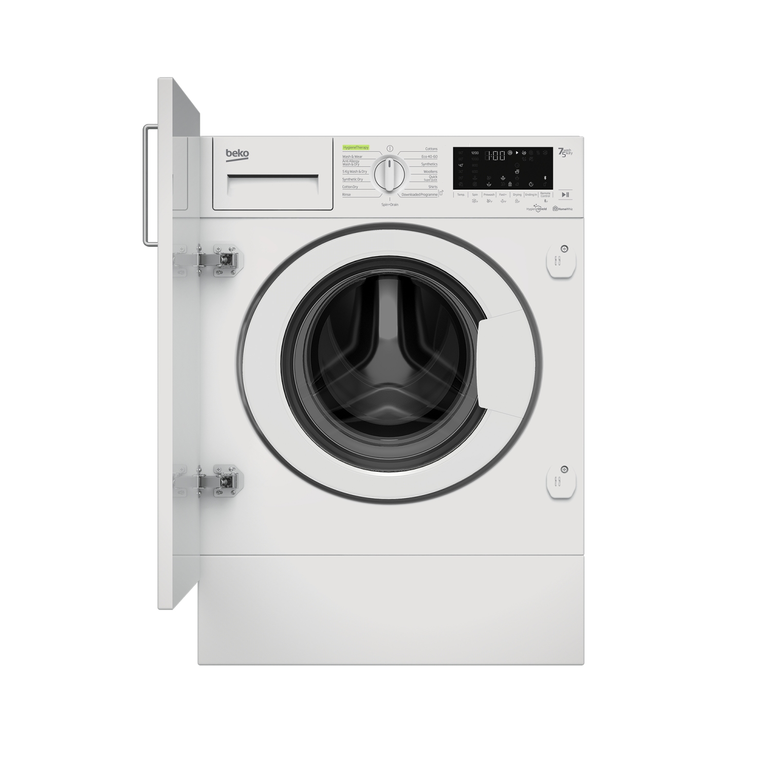 Beko WDIK752421F 7/5kg 1200rpm Integrated RecycledTub&trade; Washer Dryer - White - 0