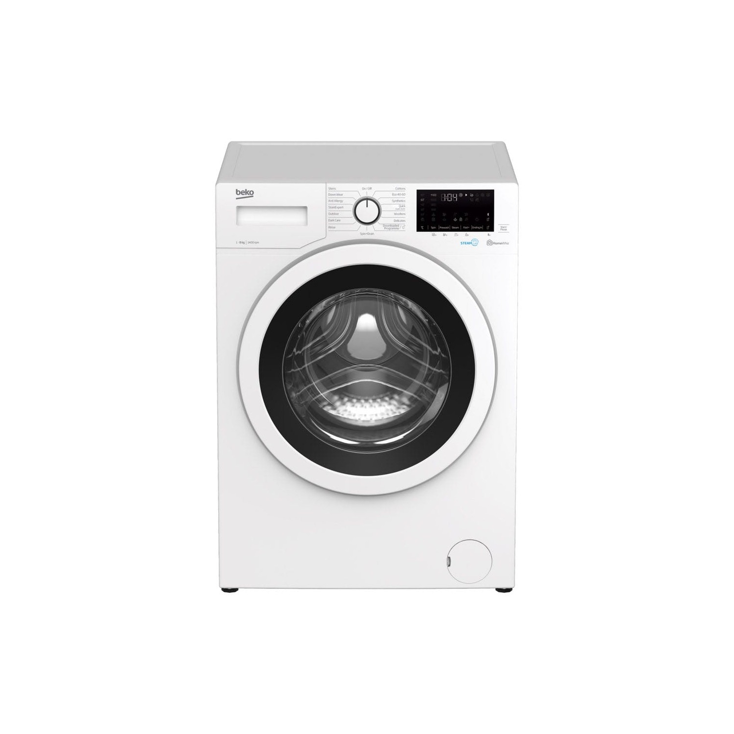 Beko WEC840522W 8kg 1400 Spin Washing Machine with SteamCure - White - 0