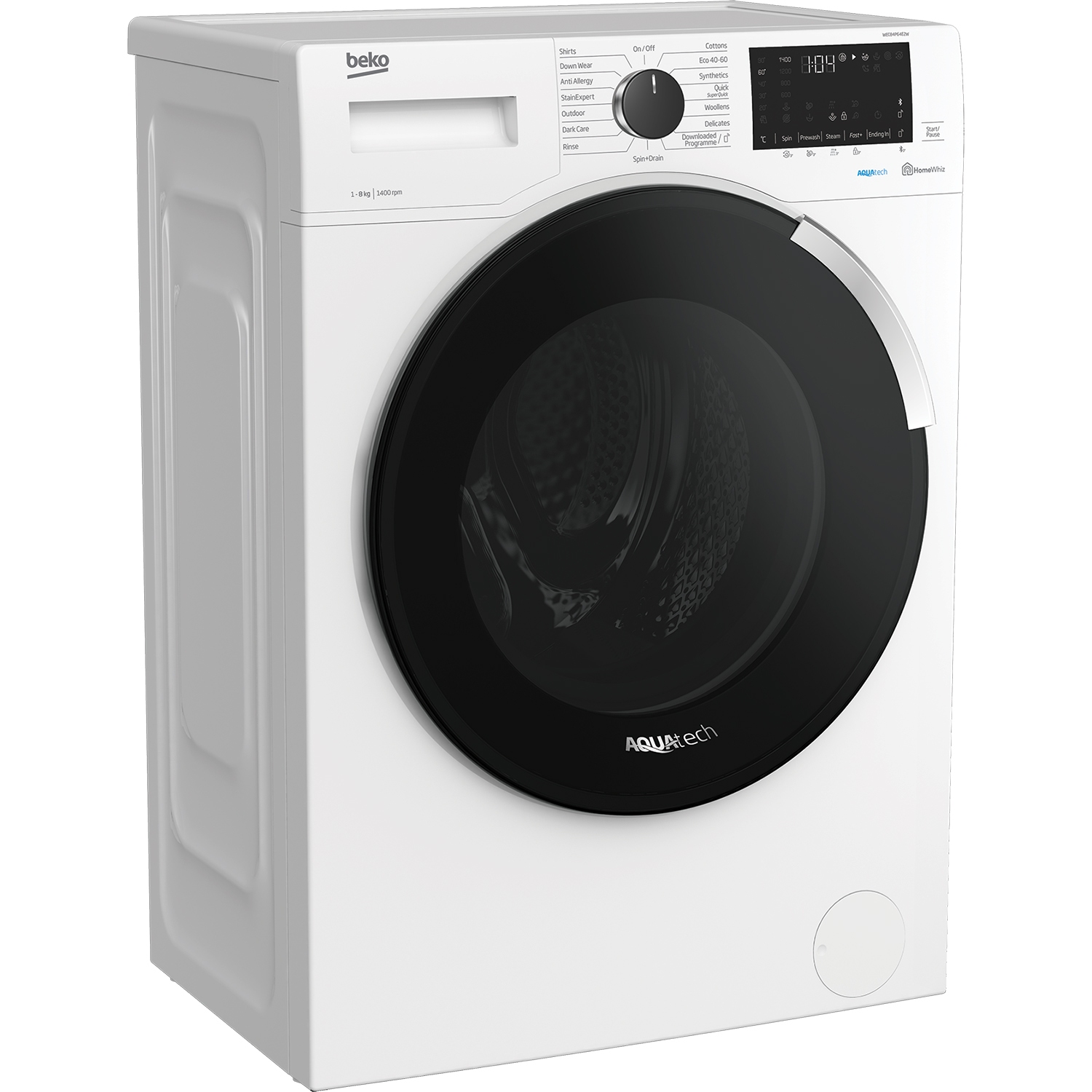 Beko WEC84P64E2W 8kg 1400 Spin Washing Machine with AquaTech - White - 3