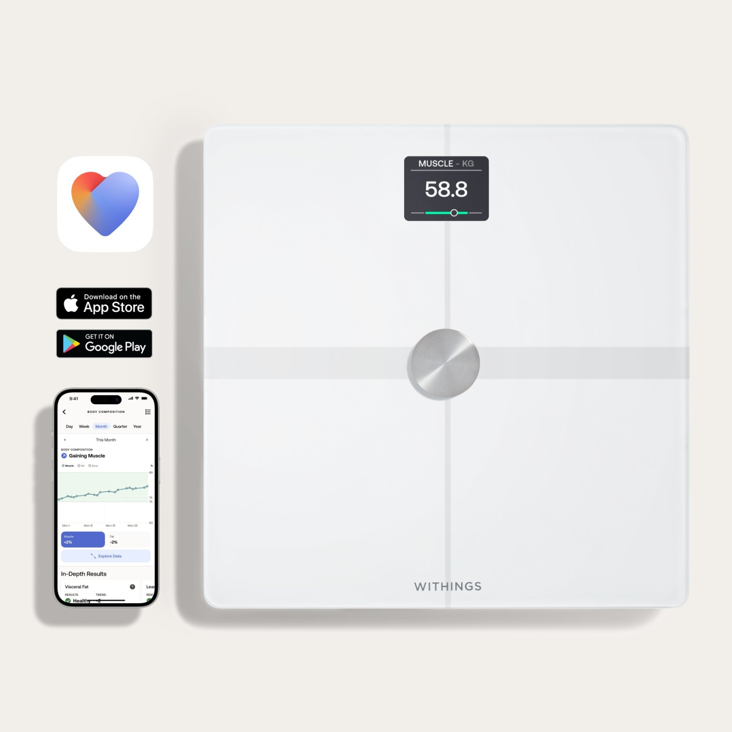 WITHINGS WBS13W Body Smart Scale - White full image