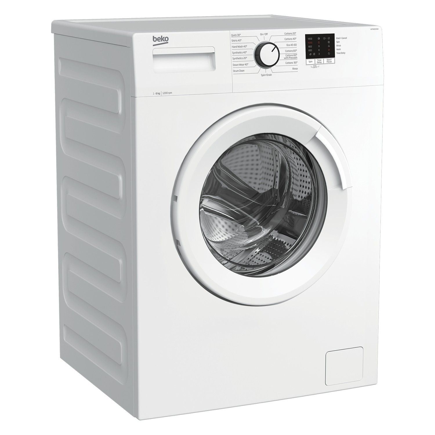 Beko WTK62041W 6kg 1200 Spin Washing Machine with Quick Programme - White - 1