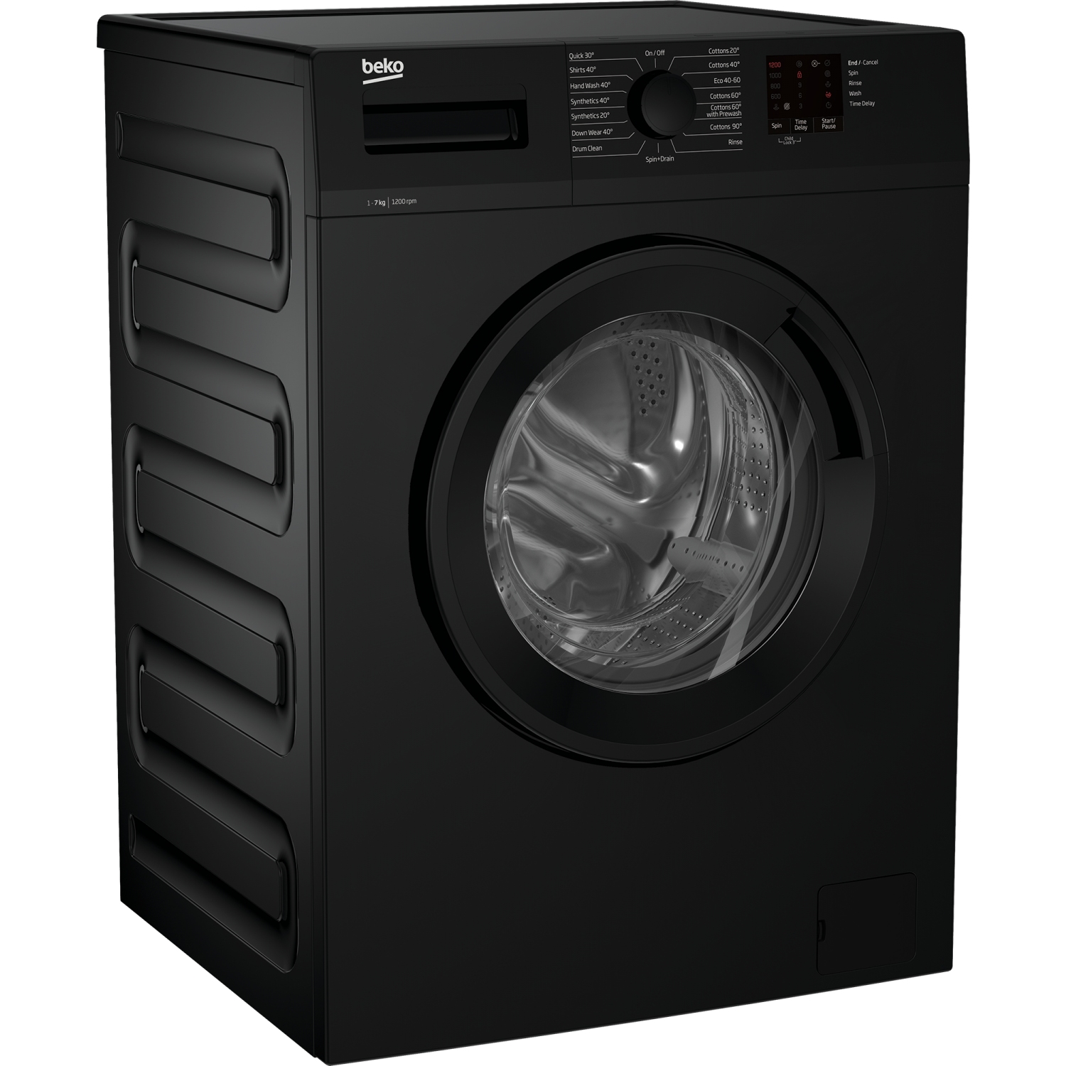 Beko WTK72042B 7kg 1200 Spin Washing Machine with Quick Programme - Black - 2
