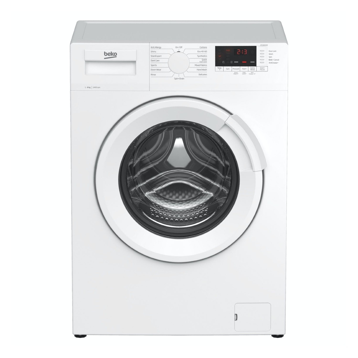 Beko WTL84141W 8kg 1400 Spin Washing Machine - 0