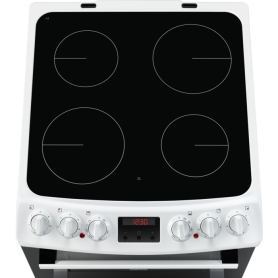 Zanussi 55cm Ceramic Double Oven Cooker - White - 2