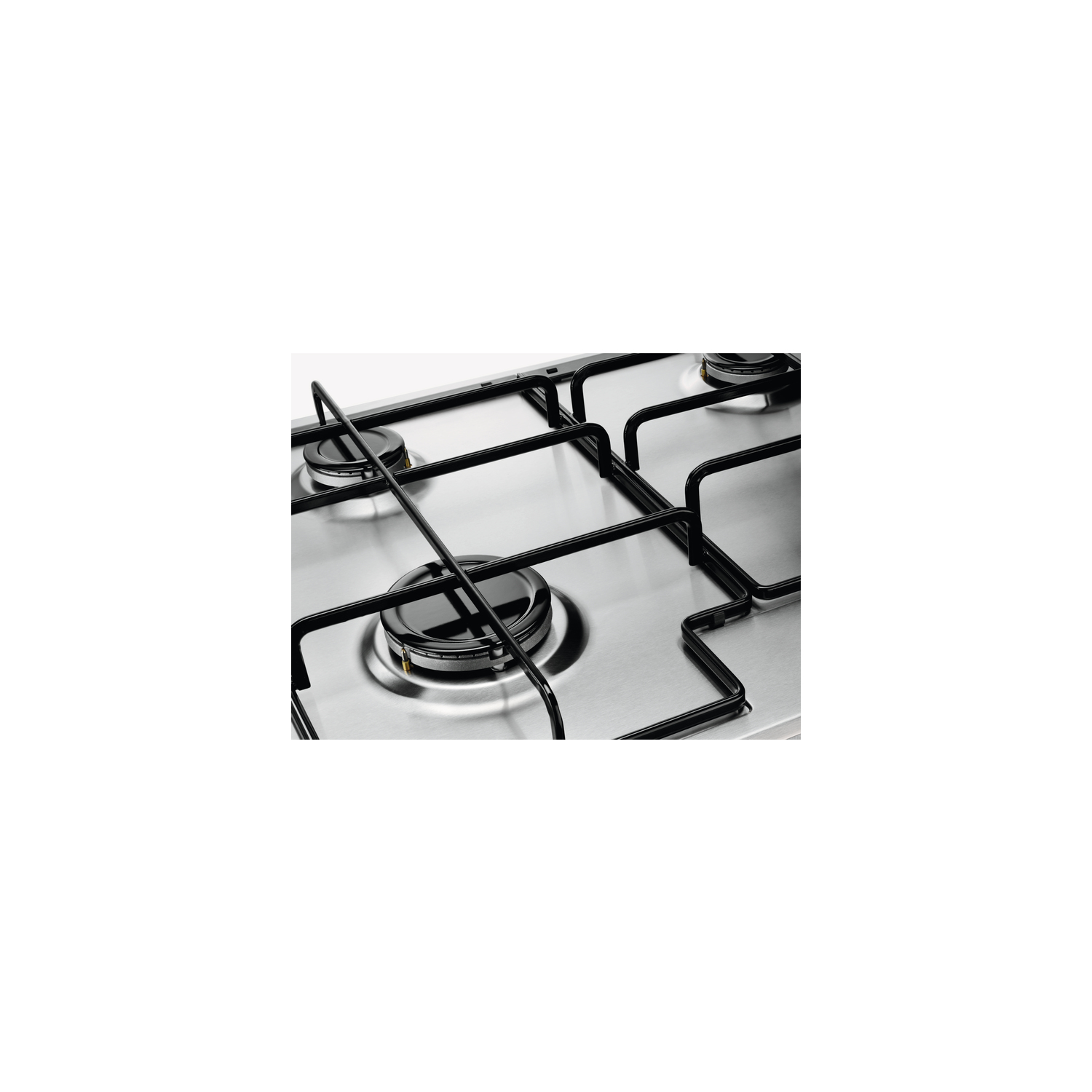 Zanussi ZGNN640X 59.4cm Series 20 Slim side control Integrated Gas Hob - Stainless Steel full image