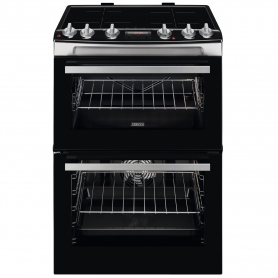 Zanussi ZCI66288XA 60cm Electric Double Oven with Induction Hob - Black and Stainless Steel