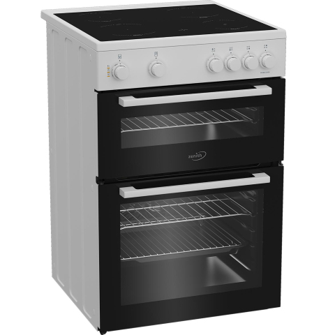 Zenith ZET605W 60cm Electric Cooker with Ceramic Hob - White