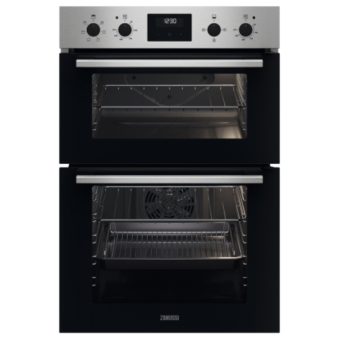 Zanussi ZKCXL3X1 56cm Built In Electric Double Oven - Stainless Steel