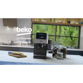 Beko CED7524X Espresso Machine with Integrated Grinder and Milk Cup - Silver