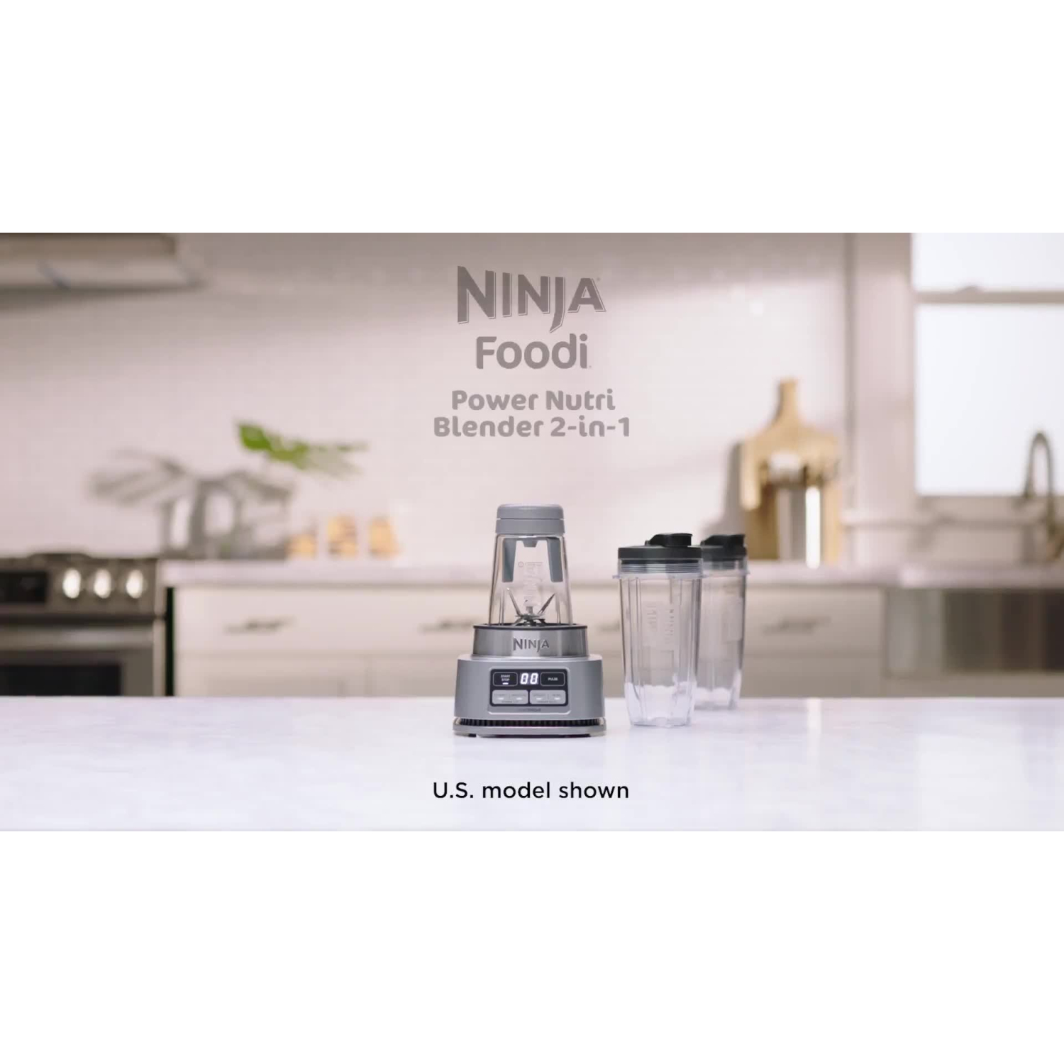 Ninja CB100UK 2-in-1 Foodi Power Nutri Blender with Auto-iQ- Silver full image