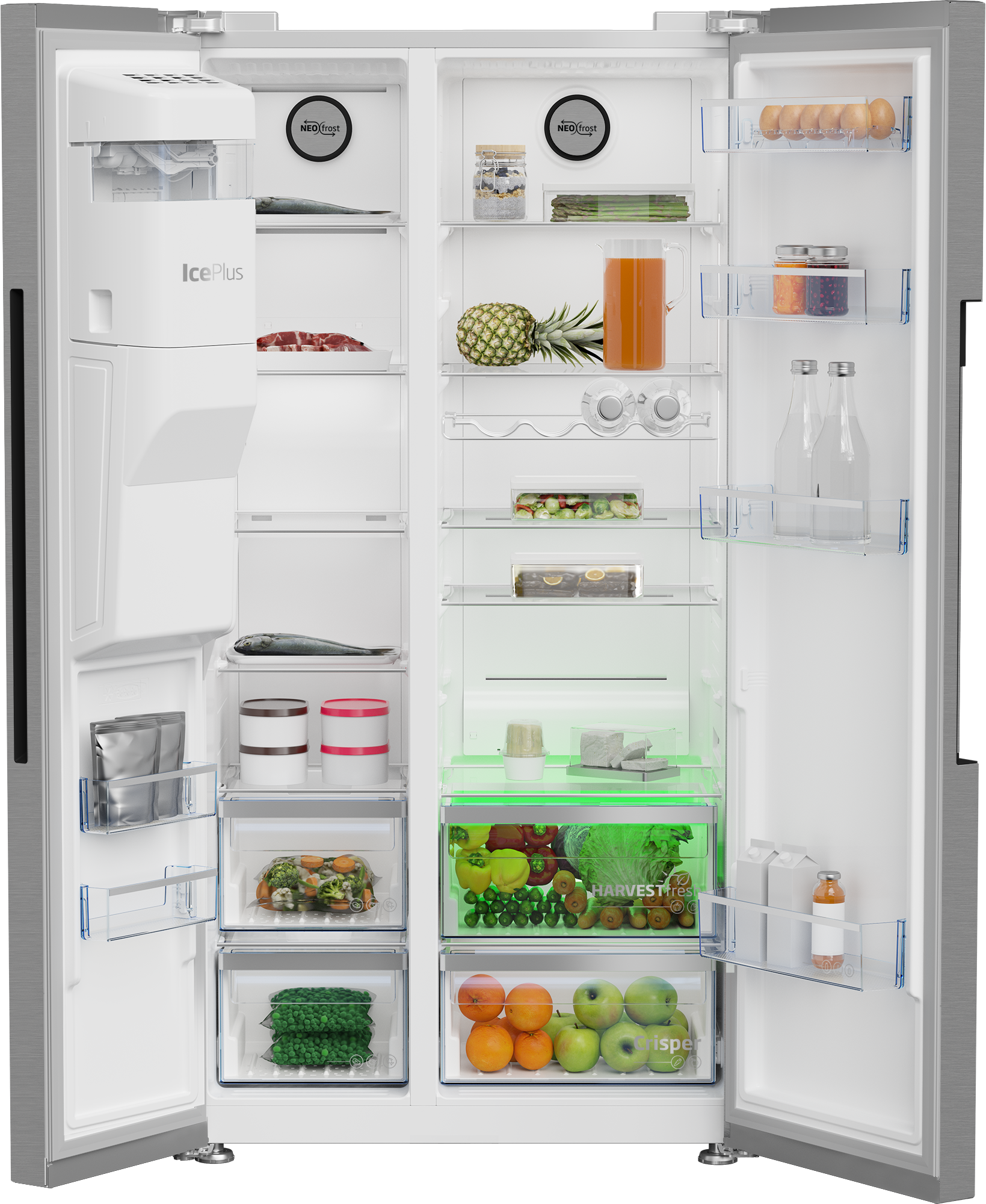Beko ASP33B32VPS 91cm HarvestFresh American Style Fridge Freezer - Stainless Steel Effect &ndash; Frost Free thumbnail image