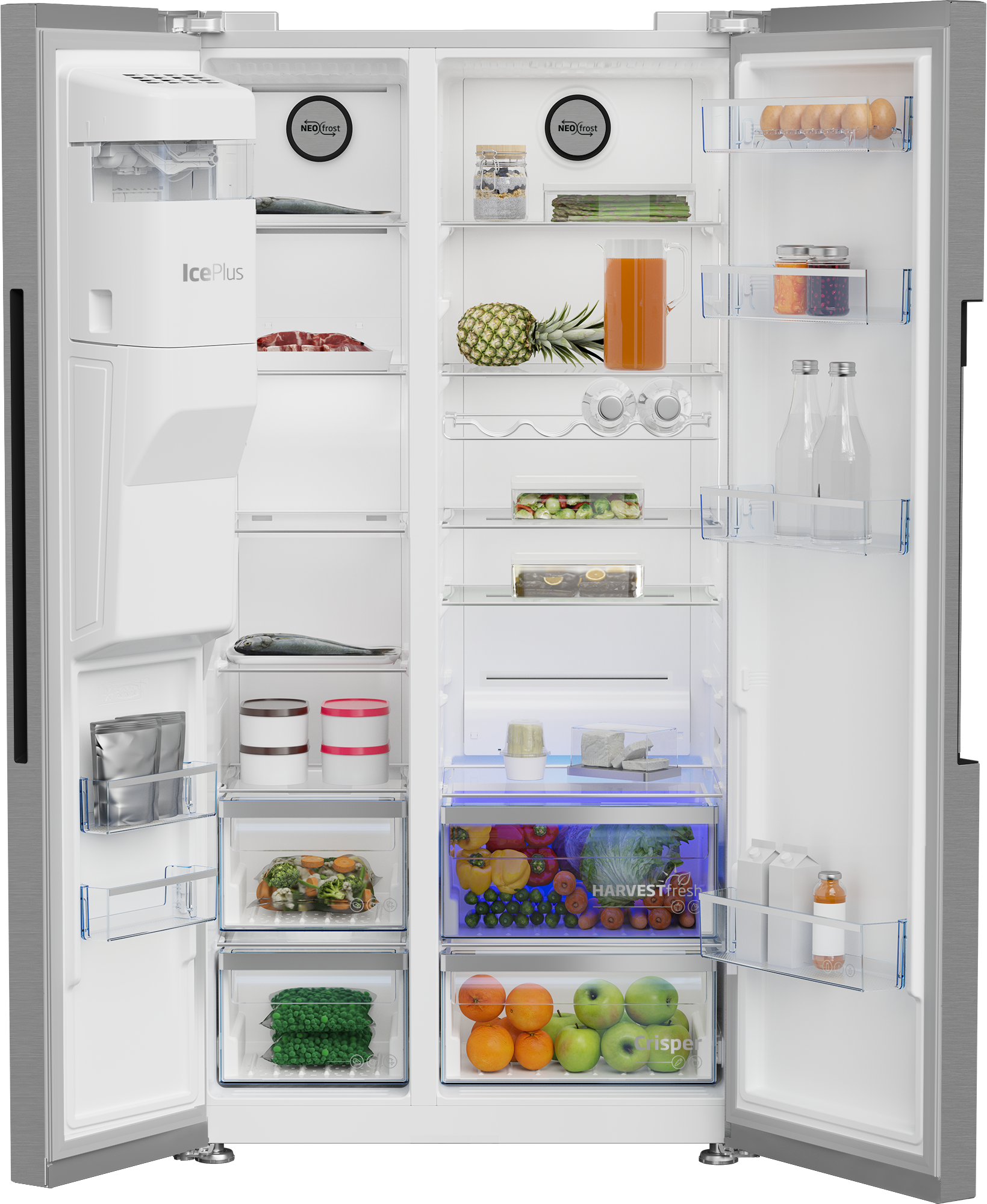 Beko ASP33B32VPS 91cm HarvestFresh American Style Fridge Freezer - Stainless Steel Effect &ndash; Frost Free thumbnail image