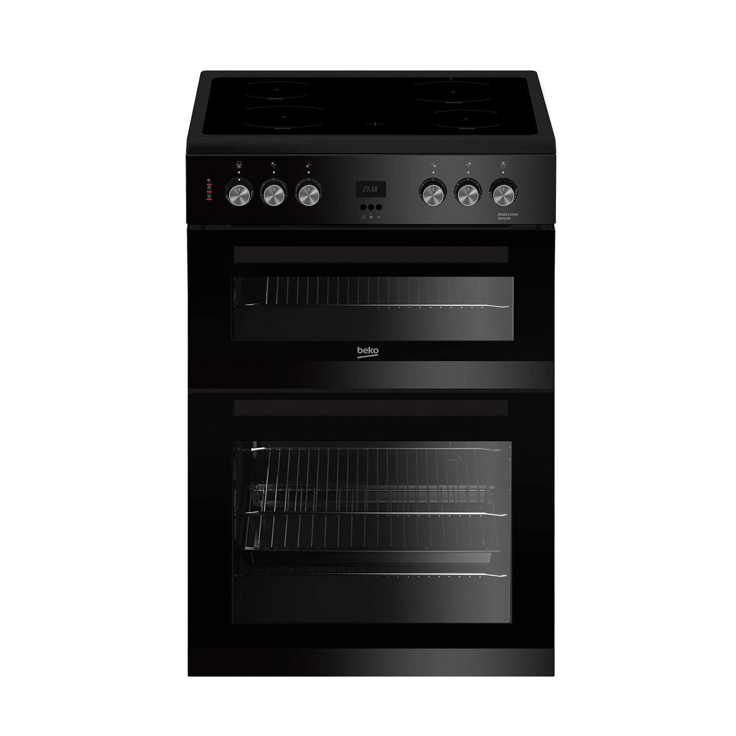 Beko EDC633K 60cm Electric Double Oven with Ceramic Hob - Black thumbnail image