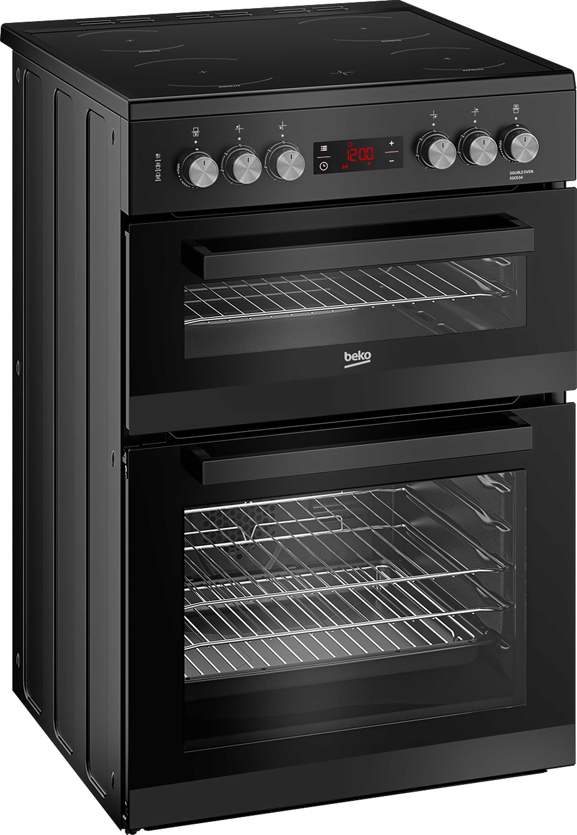 Beko EDC634K 60cm Double Oven Electric Cooker with Ceramic Hob - Black thumbnail image