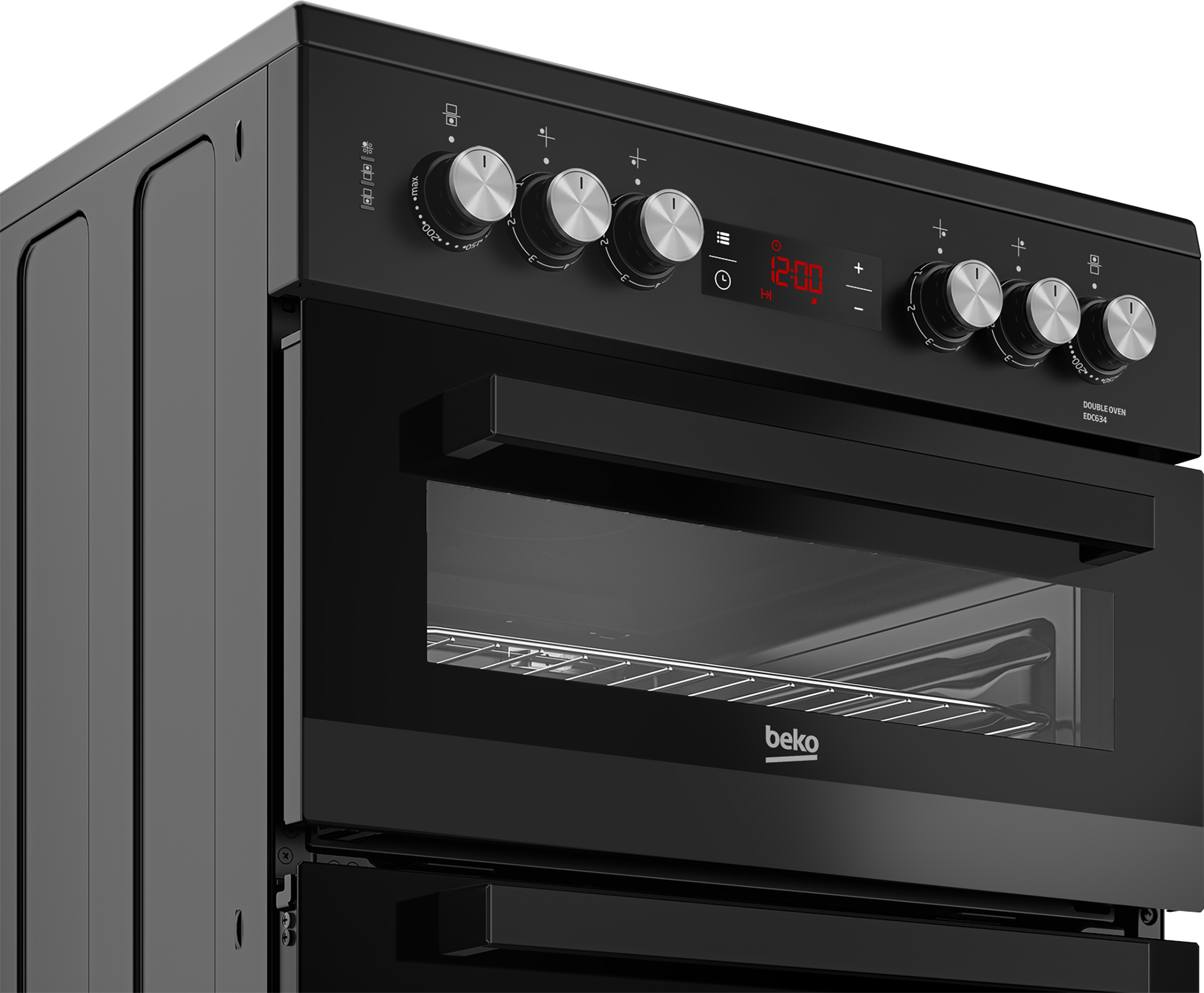 Beko EDC634K 60cm Double Oven Electric Cooker with Ceramic Hob - Black thumbnail image