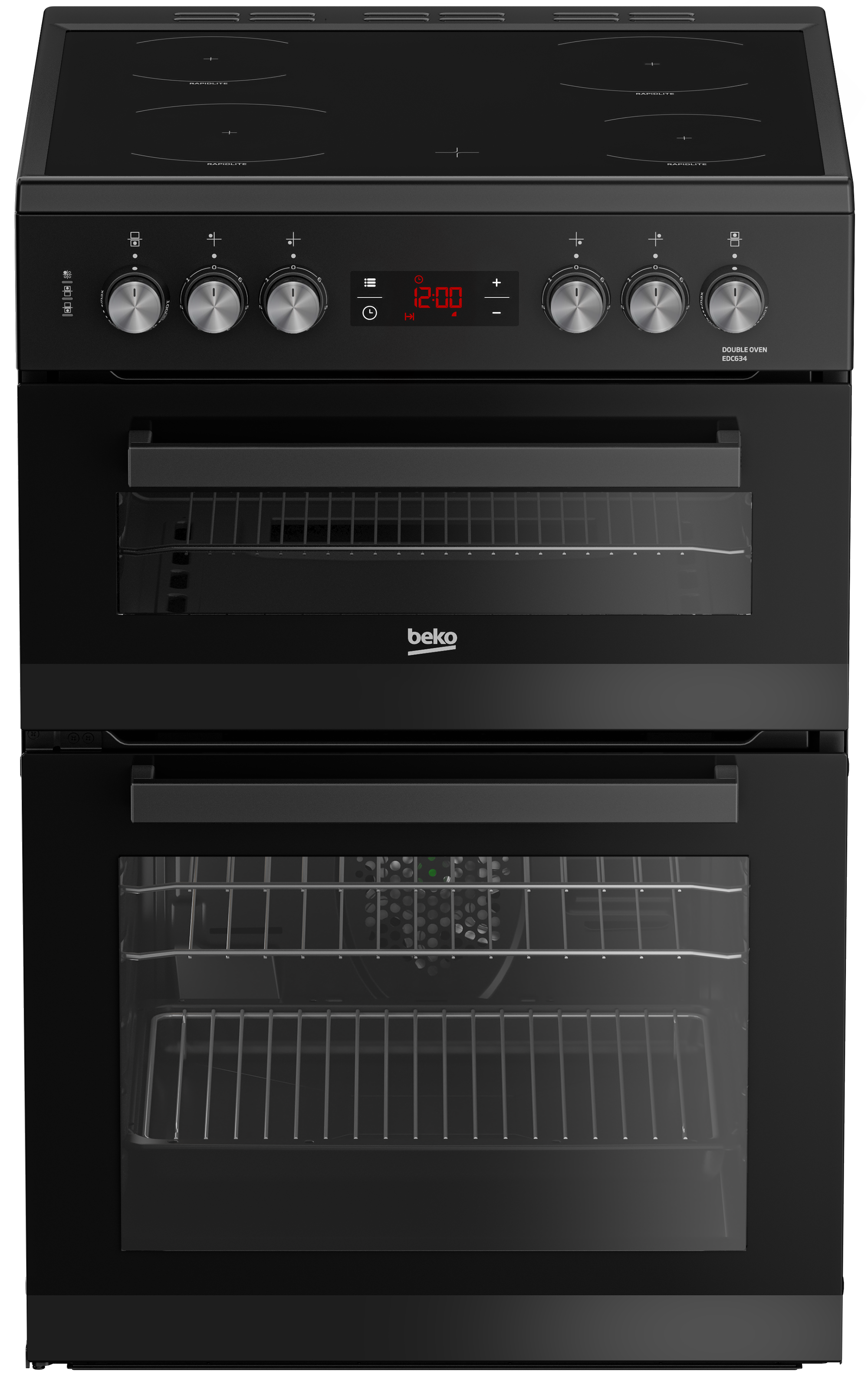 Beko EDC634K 60cm Double Oven Electric Cooker with Ceramic Hob - Black thumbnail image