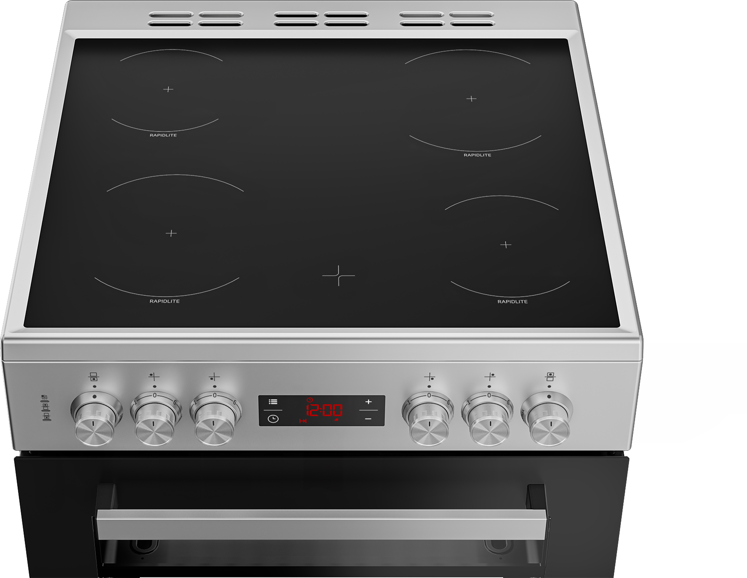 Beko EDC634S 60cm Double Oven Electric Cooker with Ceramic Hob - Silver thumbnail image