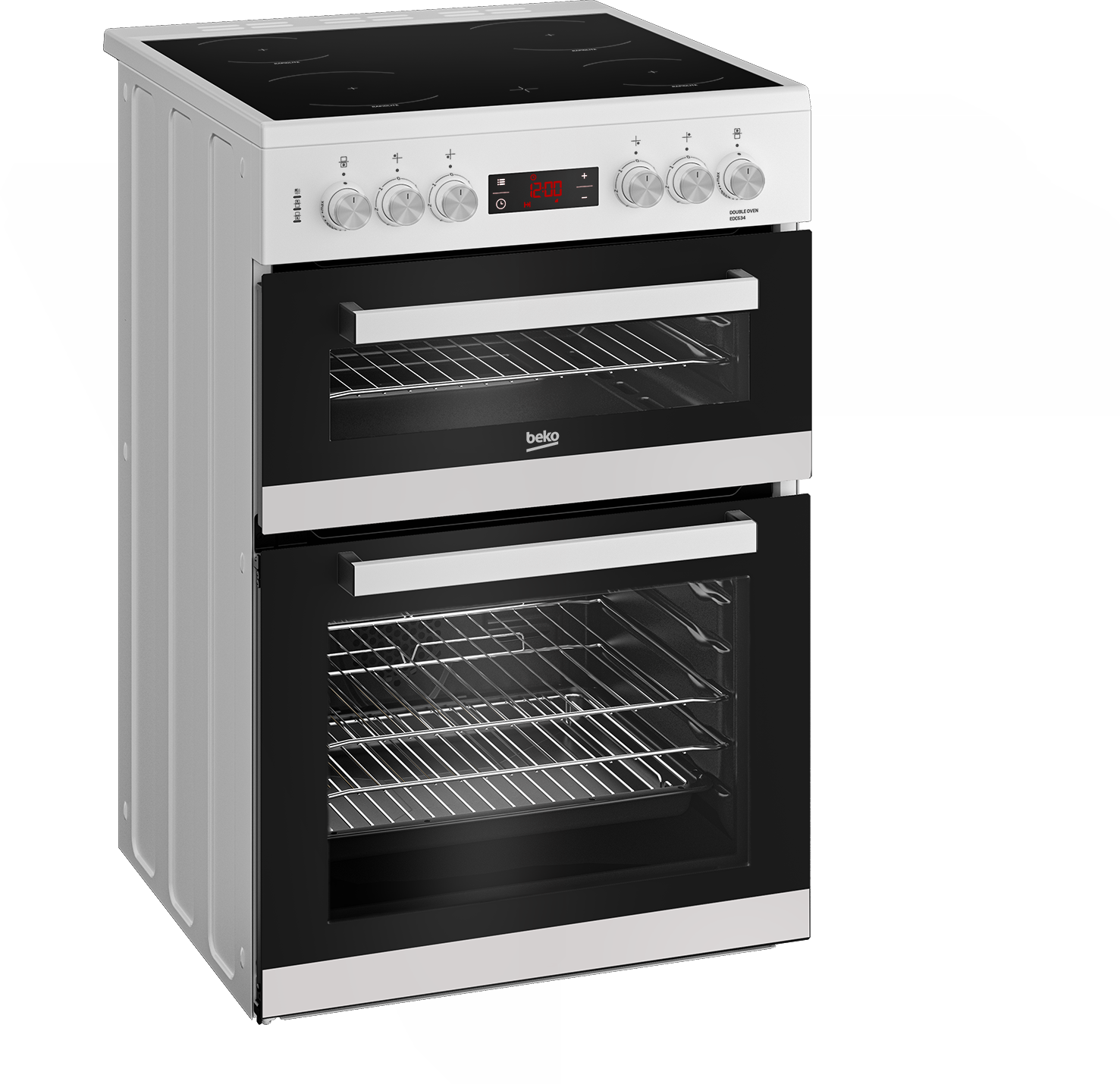 Beko EDC634W 60cm Double Oven Electric Cooker with Ceramic Hob - White thumbnail image