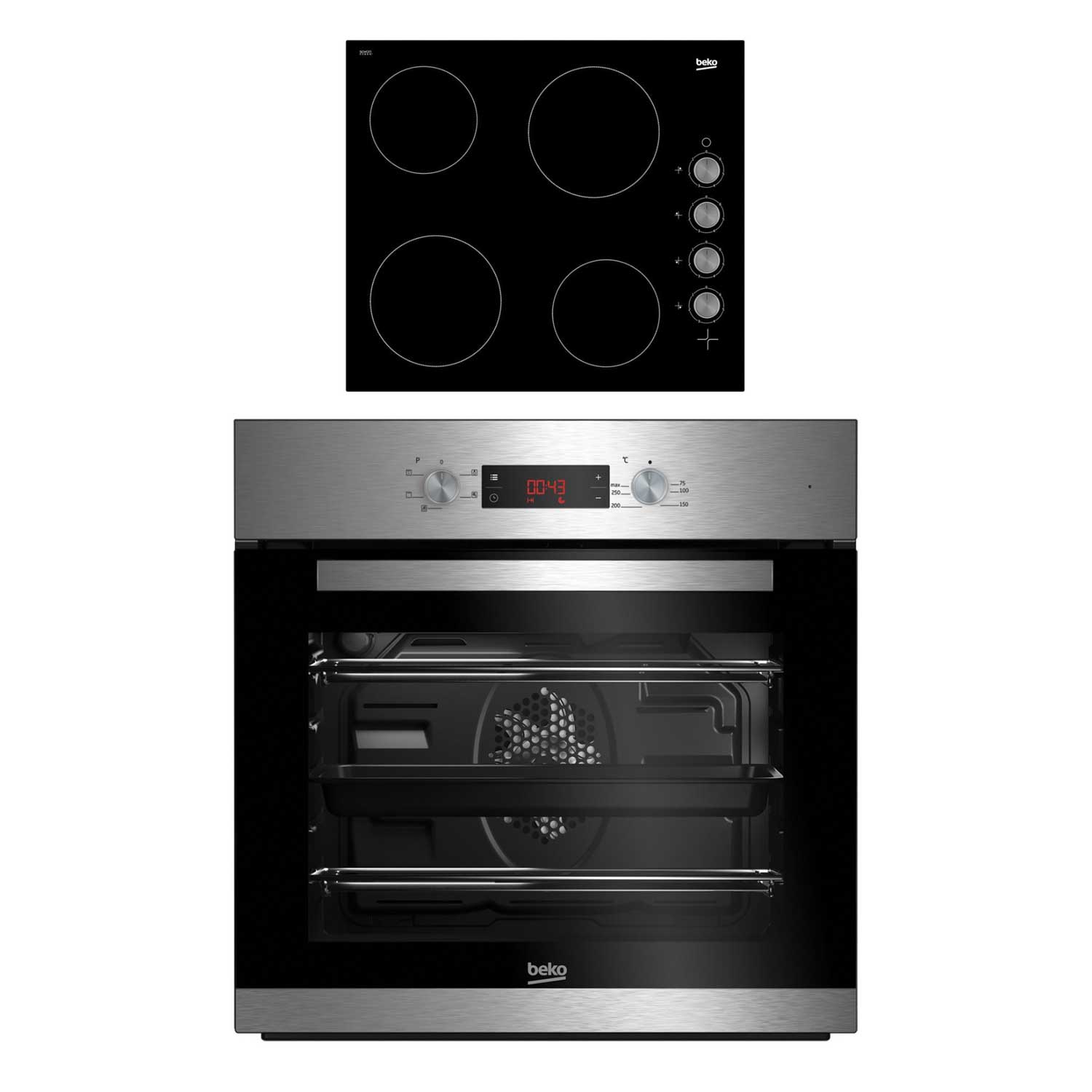 Beko CIF81X and CIHV21B Built In Single Oven and Ceramic Hob Package thumbnail image