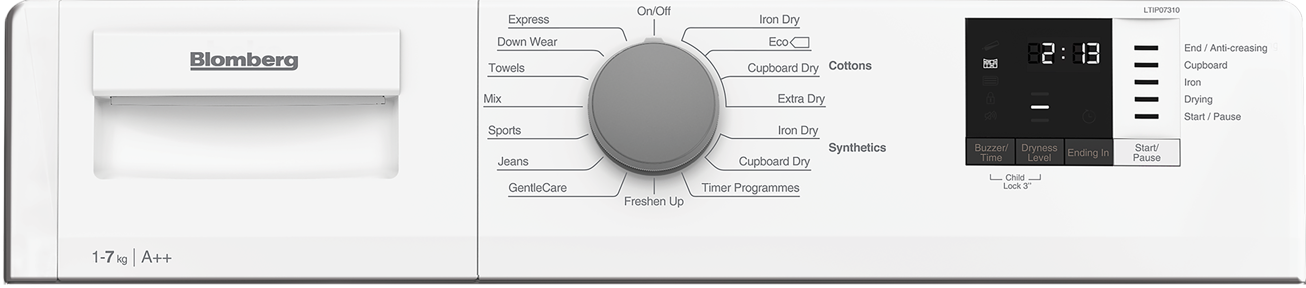 Blomberg LTIP07310 7kg Integrated Heat Pump Tumble Dryer - White thumbnail image