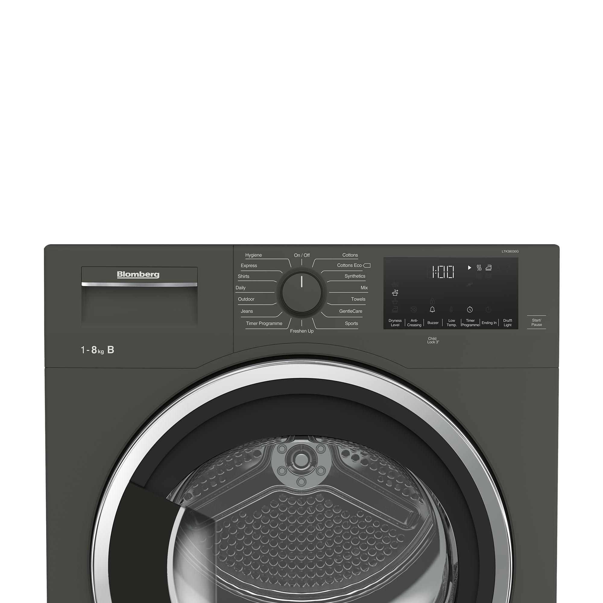 Blomberg LTK38030G 8kg Condenser Tumble Dryer - Graphite thumbnail image