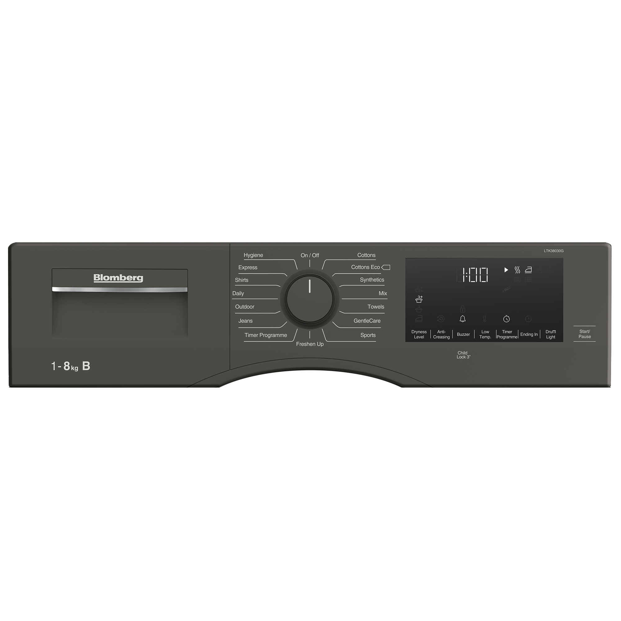 Blomberg LTK38030G 8kg Condenser Tumble Dryer - Graphite thumbnail image