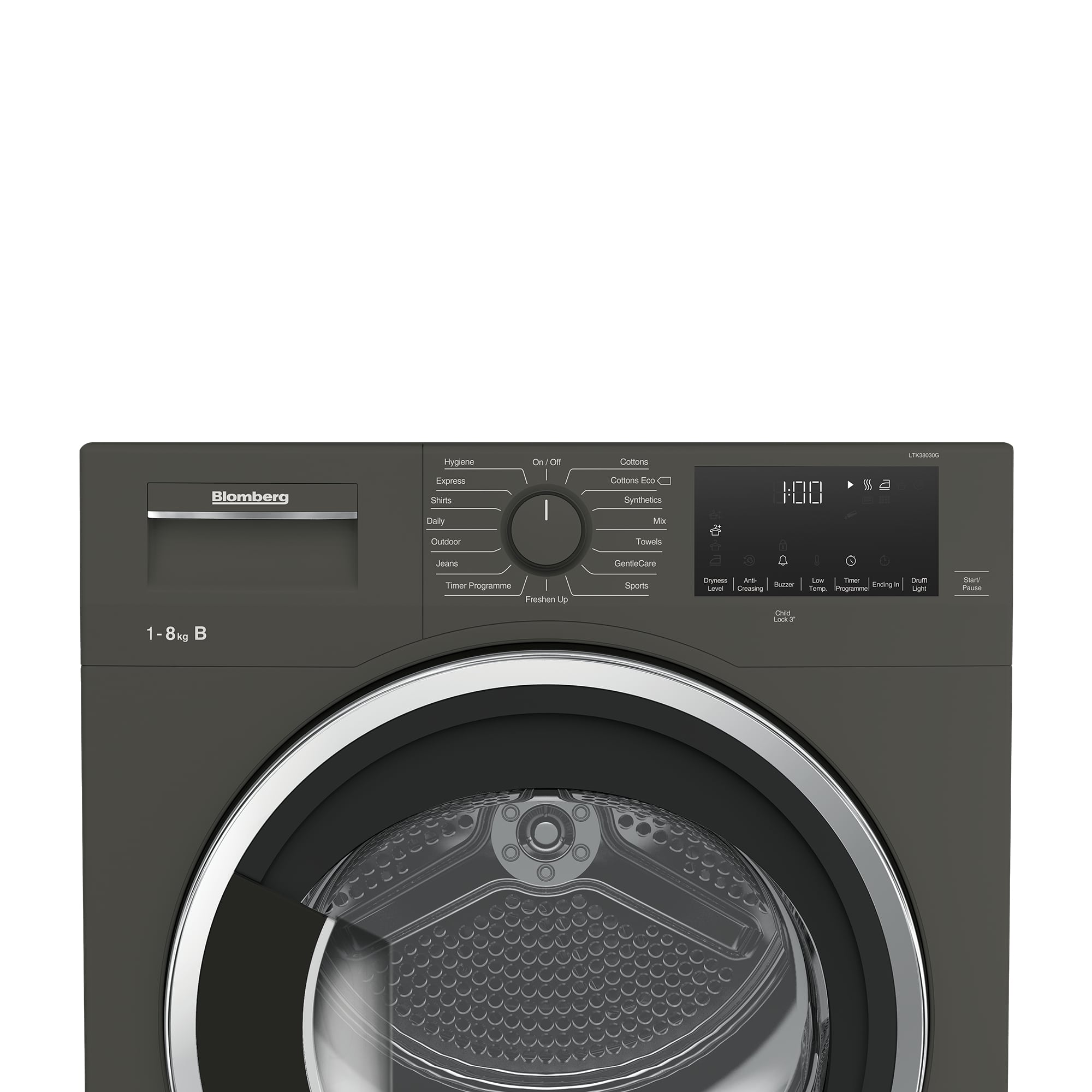 Blomberg LTK38030G 8kg Condenser Tumble Dryer - Graphite thumbnail image