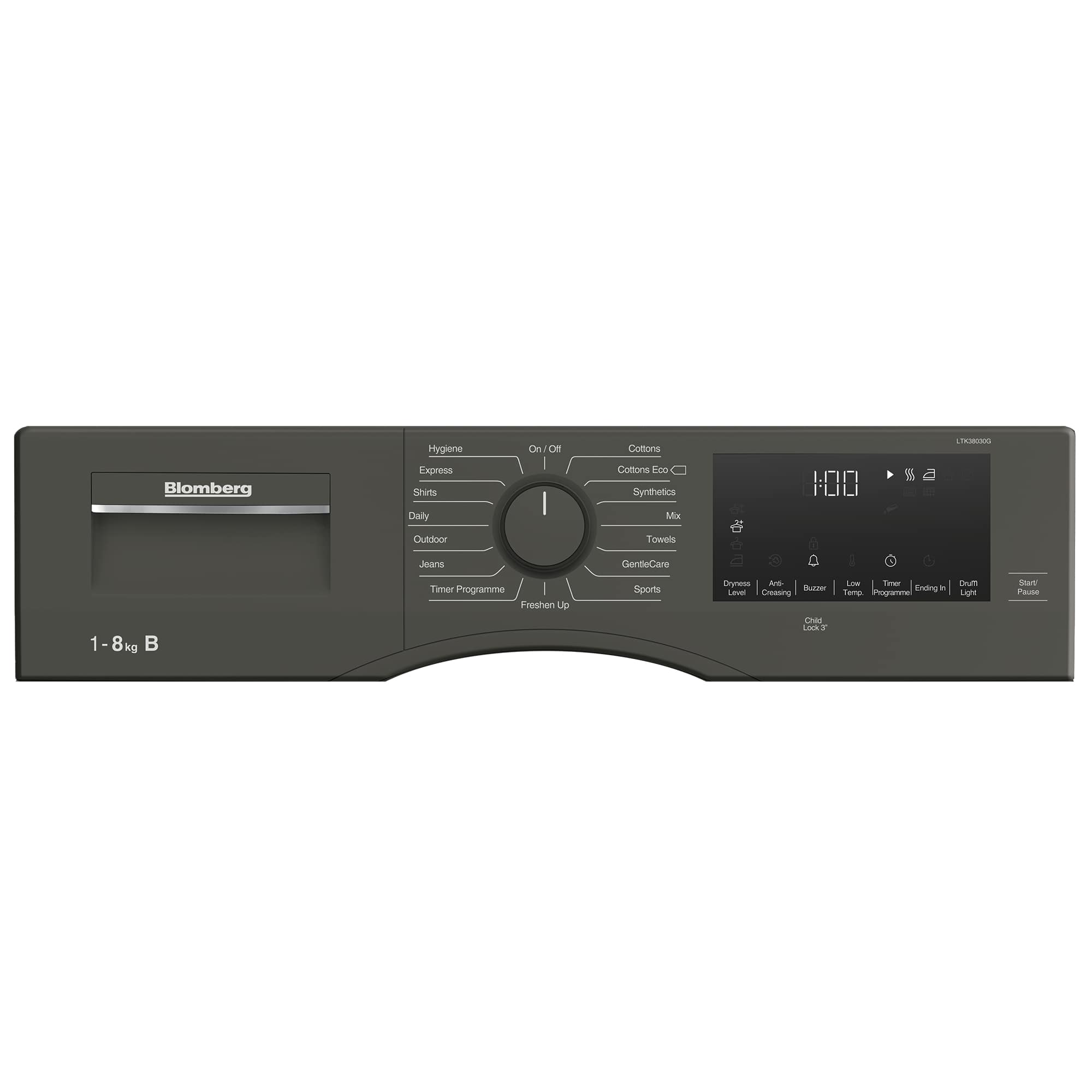Blomberg LTK38030G 8kg Condenser Tumble Dryer - Graphite thumbnail image
