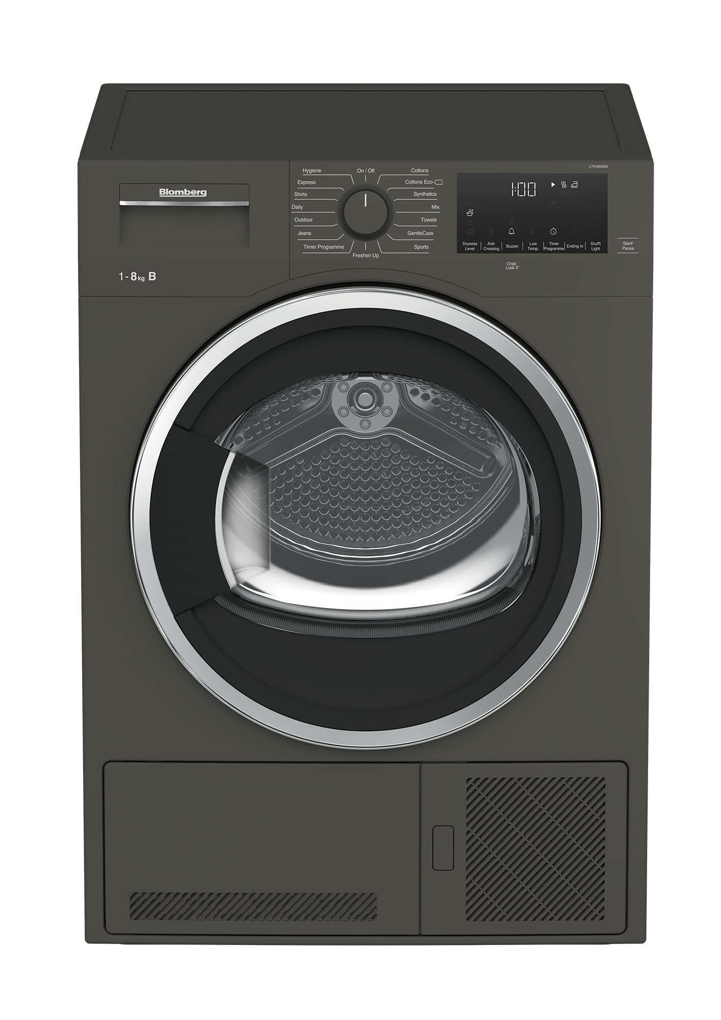 Blomberg LTK38030G 8kg Condenser Tumble Dryer - Graphite thumbnail image