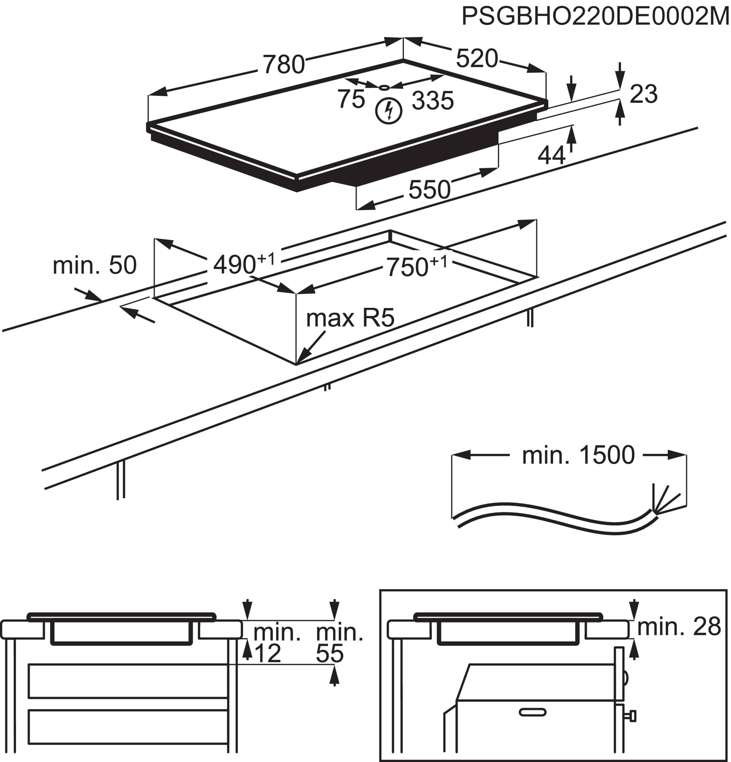 AEG IKS8575XFB 78cm Induction Hob - Black thumbnail image