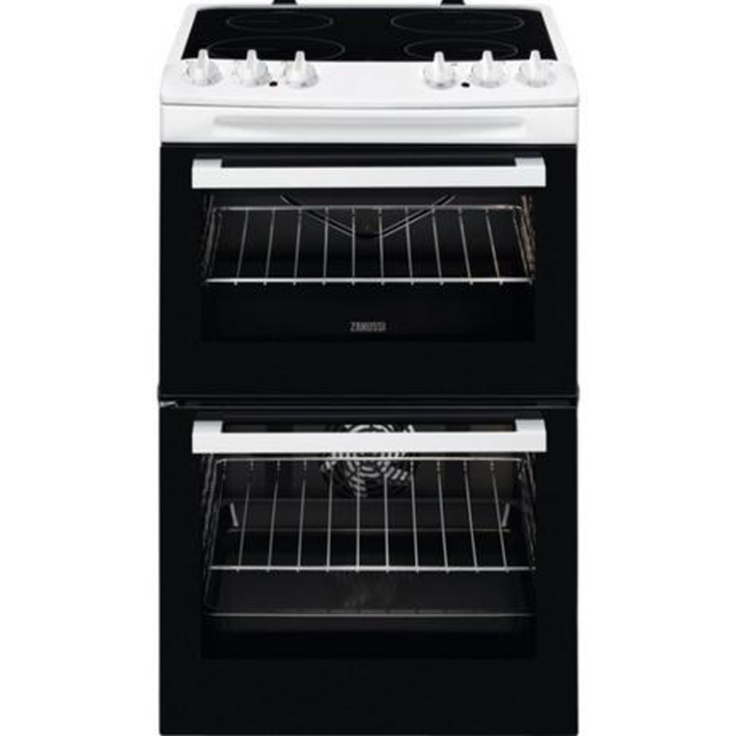 Zanussi ZCV46050WA 55cm Electric Double Oven with Ceramic Hob - White thumbnail image