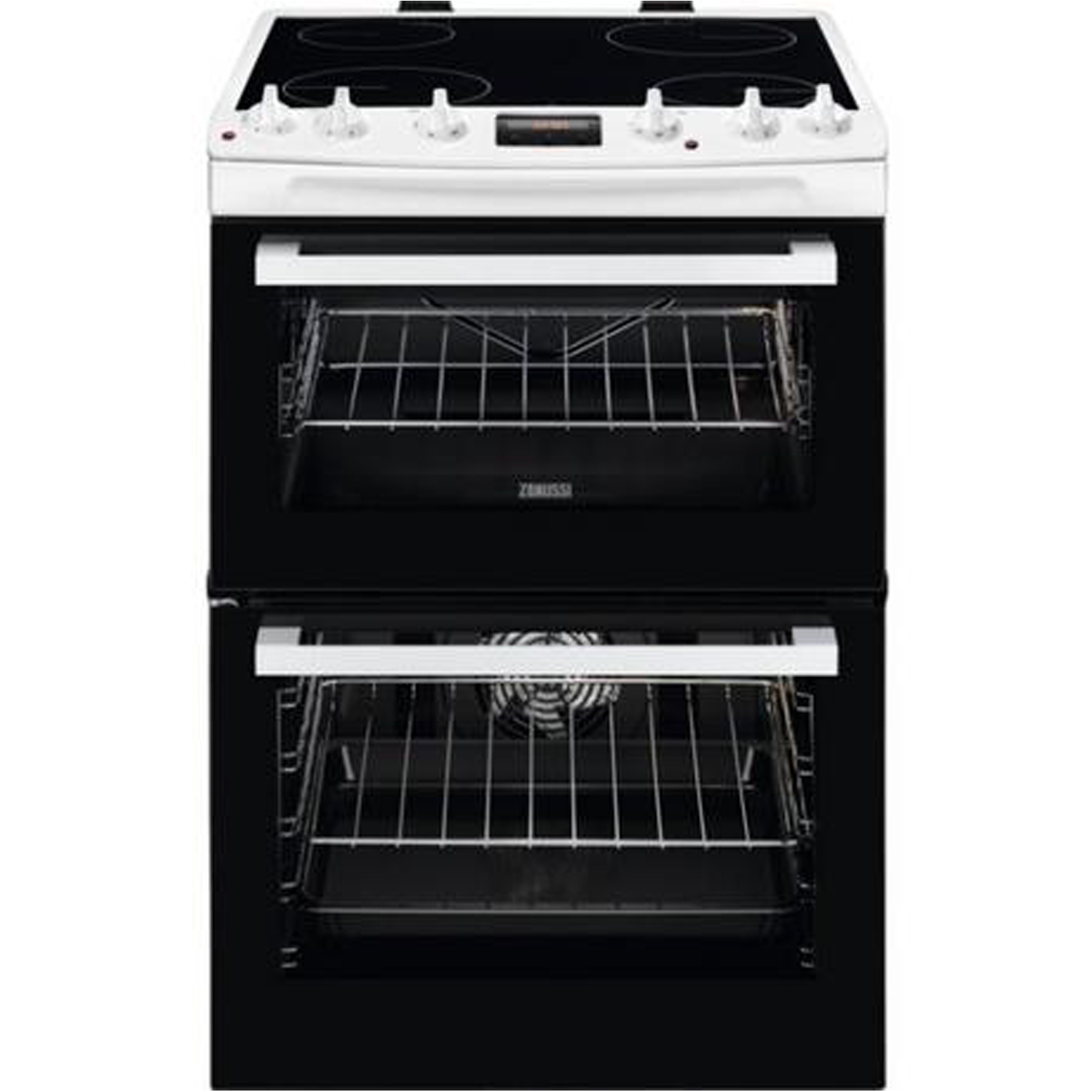 Zanussi ZCV66078WA 60cm Electric Double Oven with Ceramic Hob - White thumbnail image