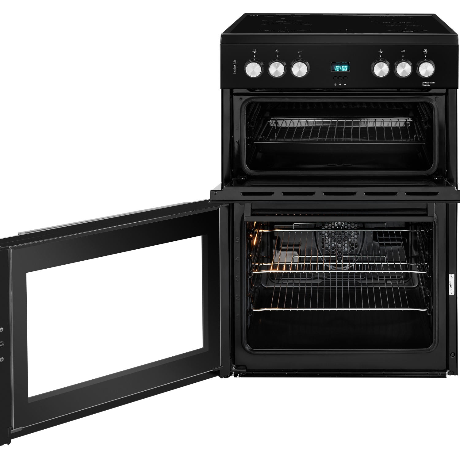 Beko EDC633K 60cm Electric Double Oven with Ceramic Hob - Black thumbnail image