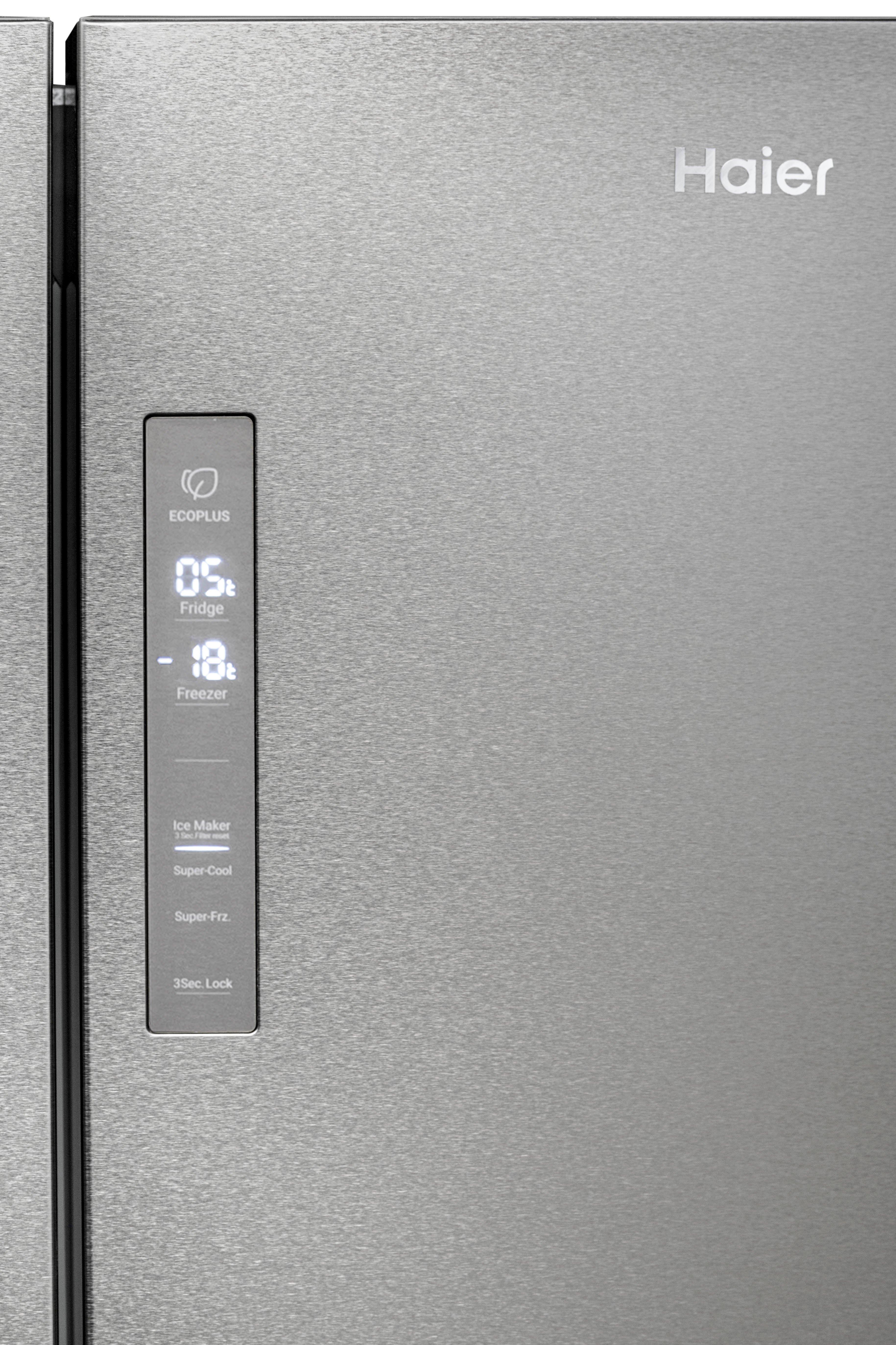 Haier HTF_520IP7 90.5cm Frost Free American Style Fridge Freezer - Platinum Inox thumbnail image