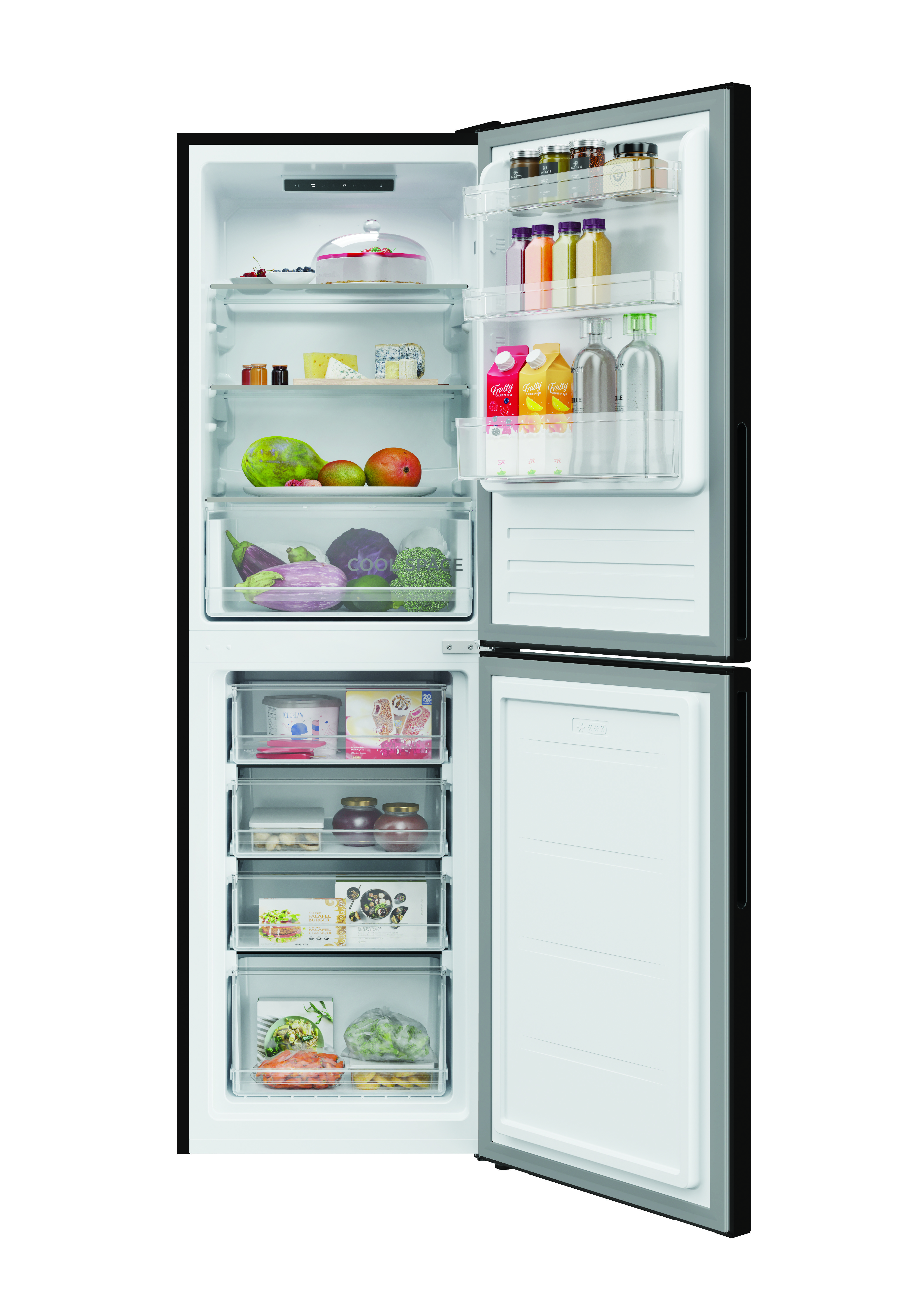 Hoover HVT3CLFCKIHB 54.5cm Static Fridge Freezer - Black thumbnail image