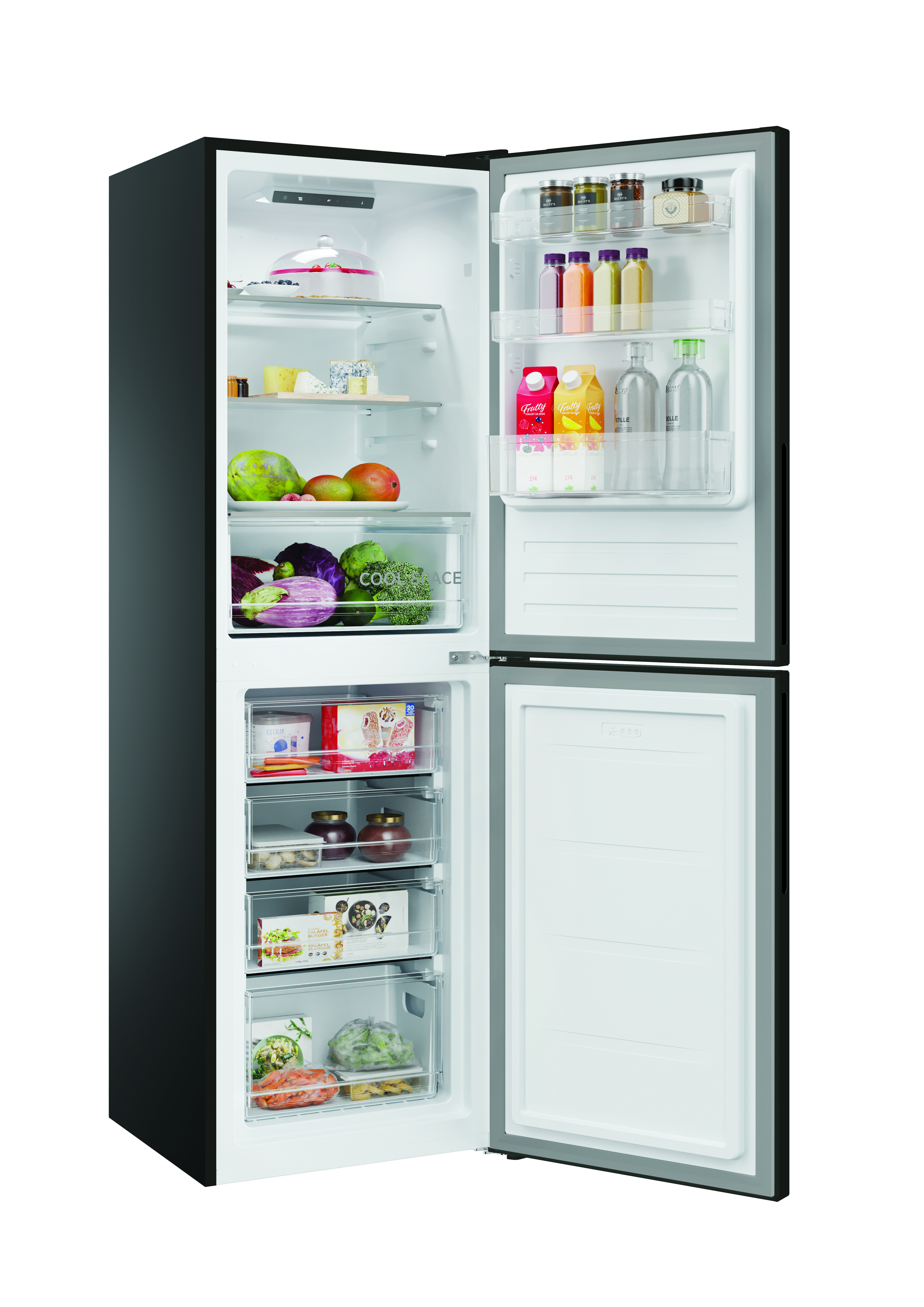Hoover HVT3CLFCKIHB 54.5cm Static Fridge Freezer - Black thumbnail image