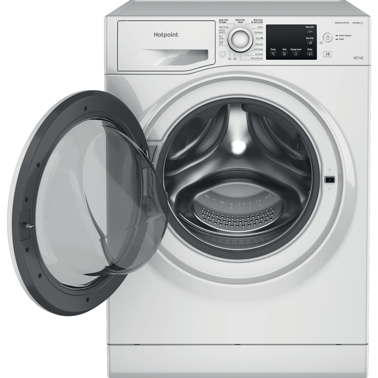 Hotpoint NDBE9635WUK 9kg/6kg 1400 Spin Washer Dryer - White thumbnail image