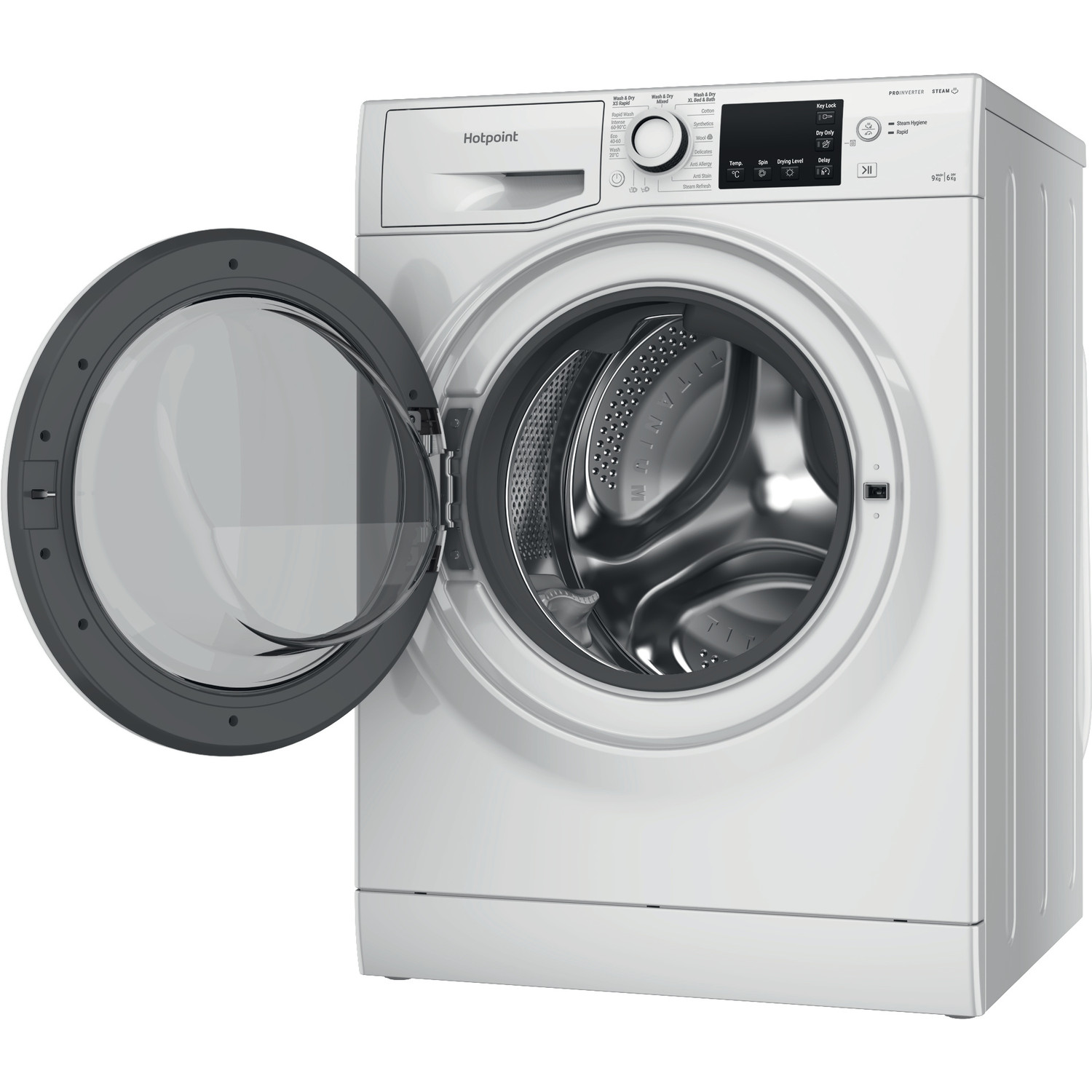 Hotpoint NDBE9635WUK 9kg/6kg 1400 Spin Washer Dryer - White thumbnail image
