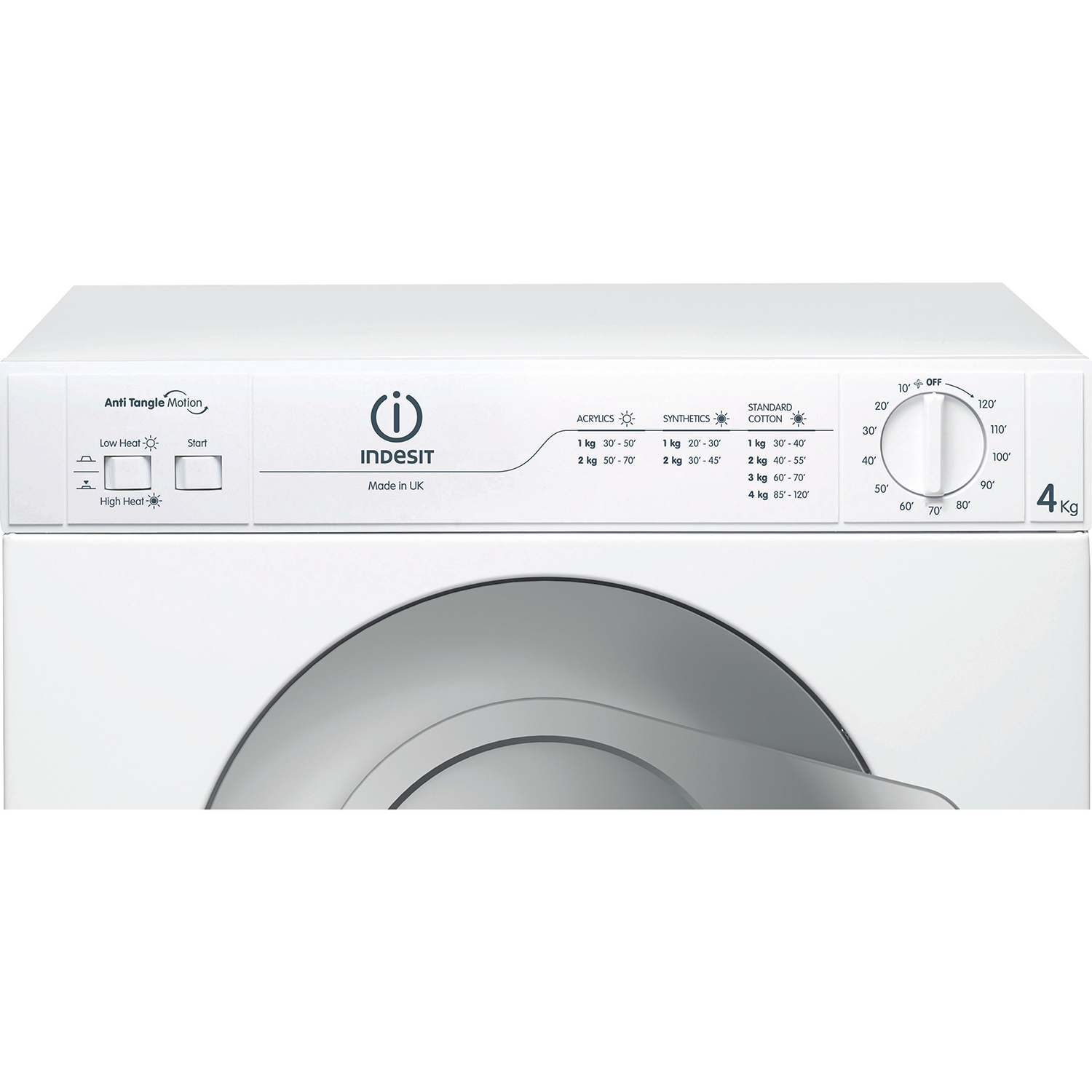 Indesit NIS41V 4kg Vented Tumble Dryer - White with Graphite Door  thumbnail image