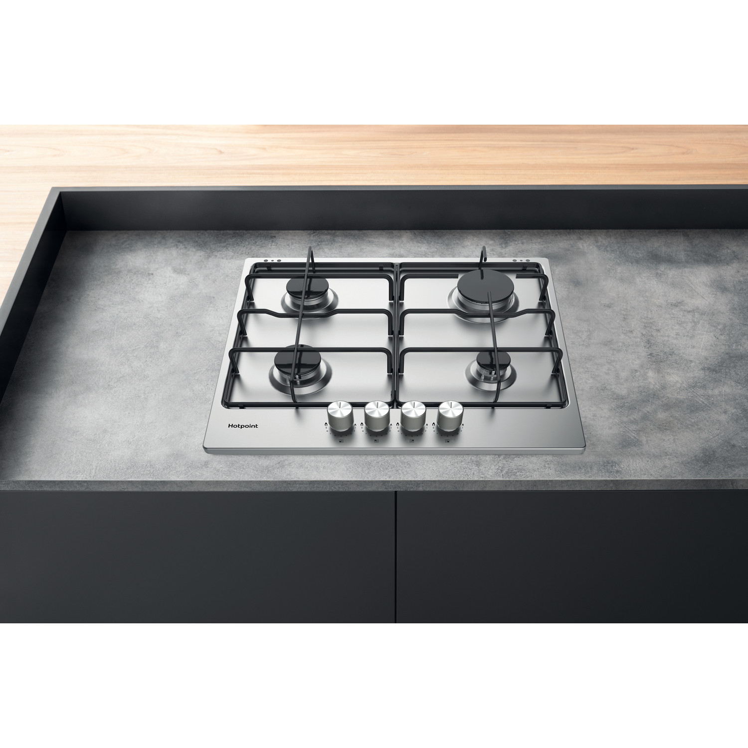 Hotpoint PPH60PFIXUK 59cm Gas Hob - Stainless Steel thumbnail image