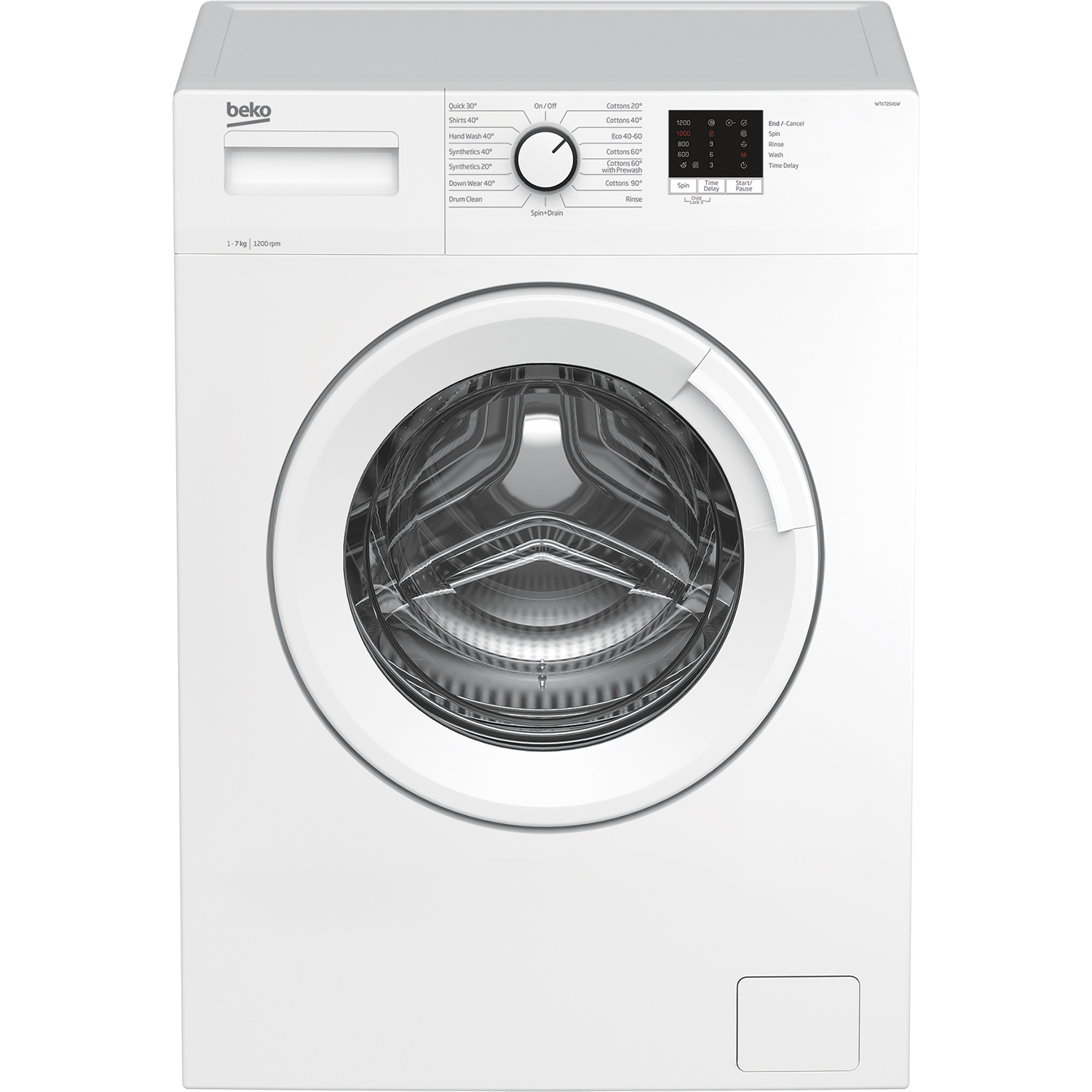 Beko WTK72041W 7kg 1200 Spin Washing Machine with Quick Programme - White thumbnail image