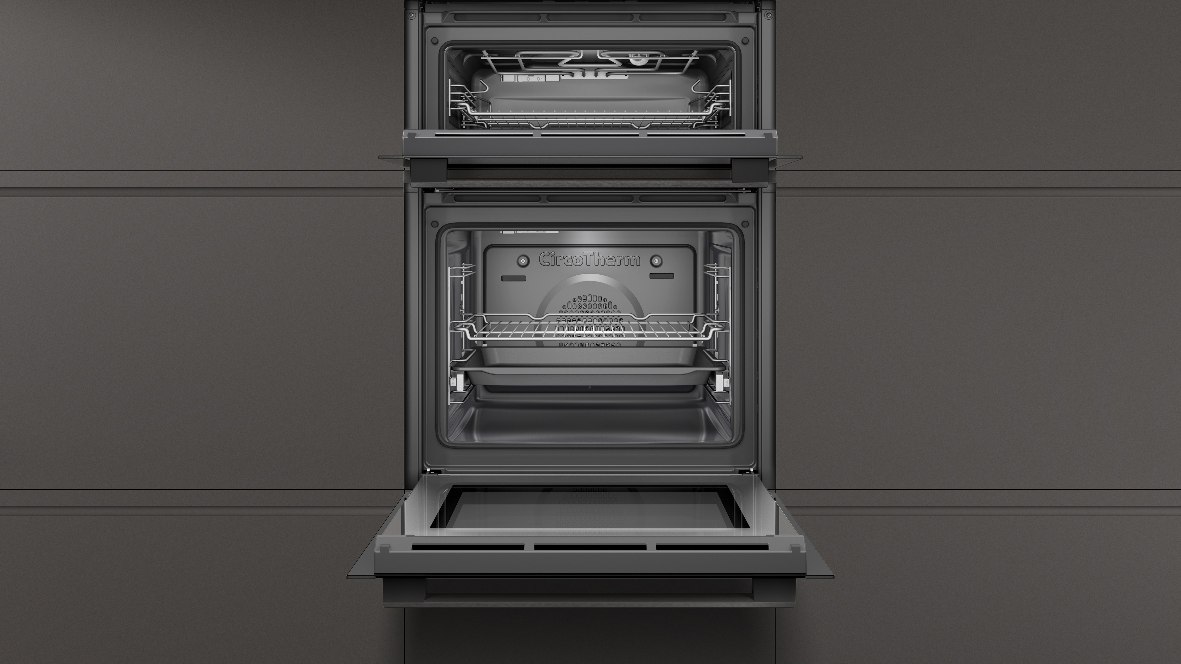 NEFF U1ACE2HG0B 59.4cm Built In Electric Double Oven - Black with Graphite Trim thumbnail image